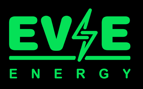 Evie Energy logo in green with stylised lightning bolt through the letter S